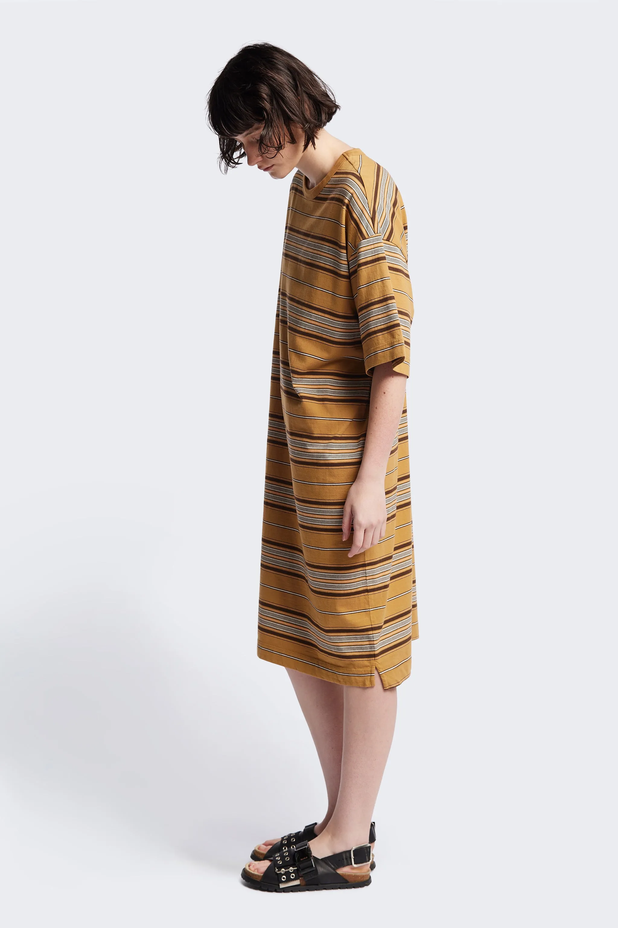 Nadir Dress Tan Stripe