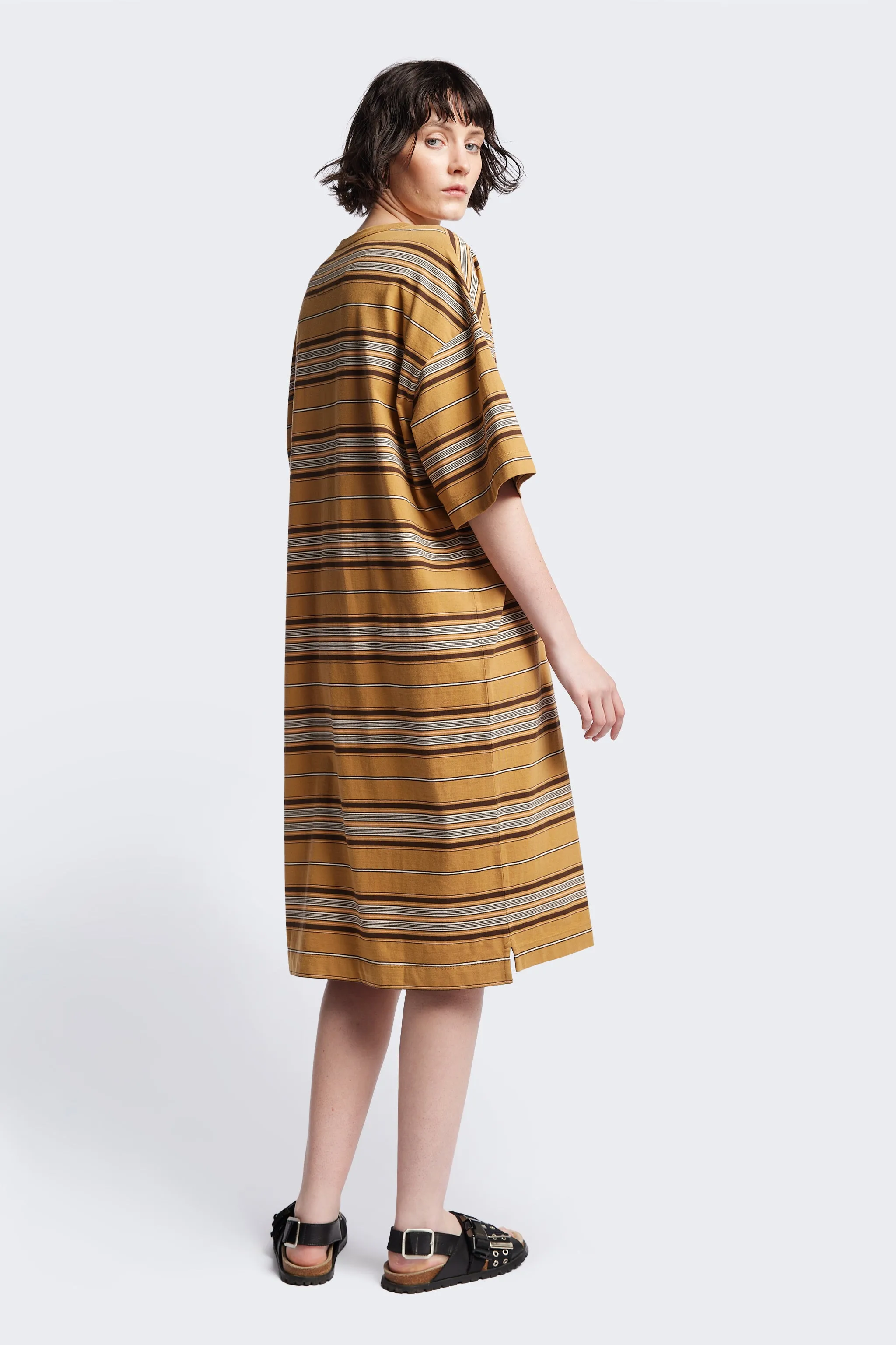 Nadir Dress Tan Stripe