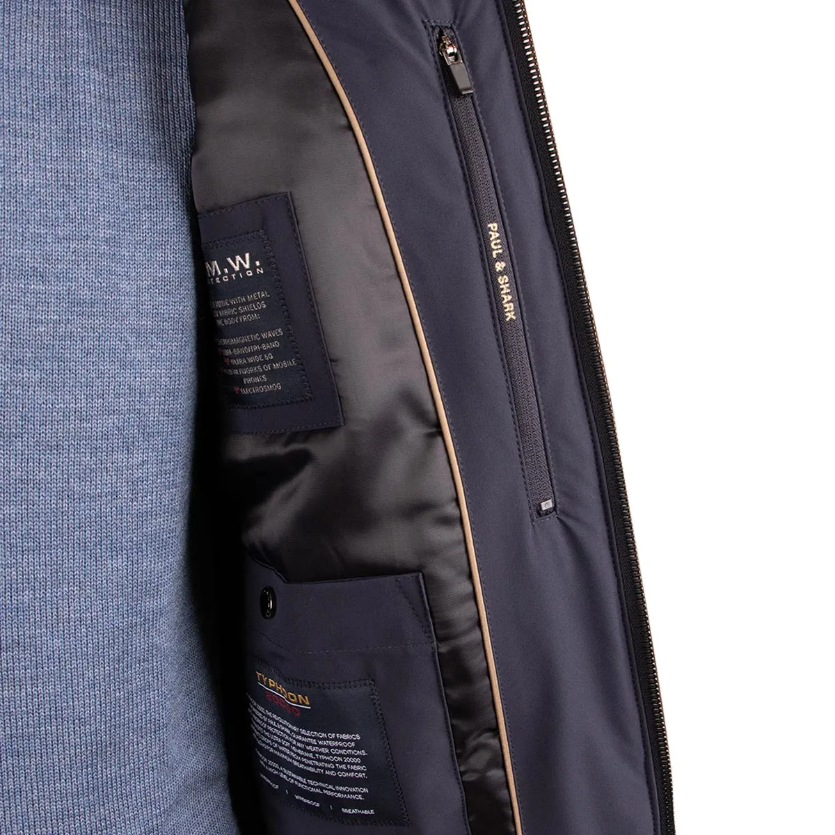Navy Typhoon 4x4 Stretch Bomber Jacket
