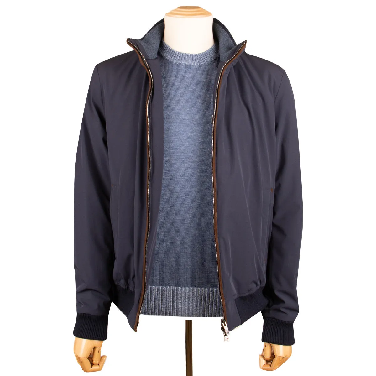 Navy Typhoon 4x4 Stretch Bomber Jacket