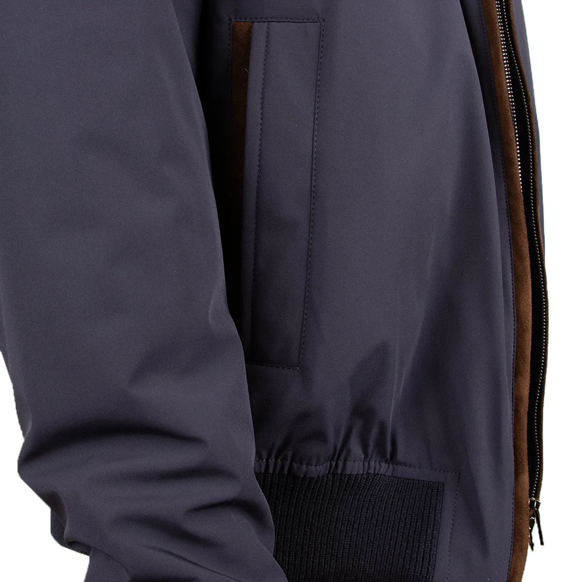 Navy Typhoon 4x4 Stretch Bomber Jacket