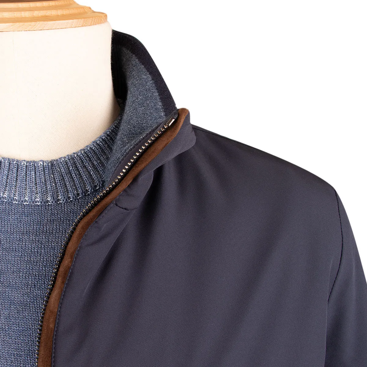 Navy Typhoon 4x4 Stretch Bomber Jacket