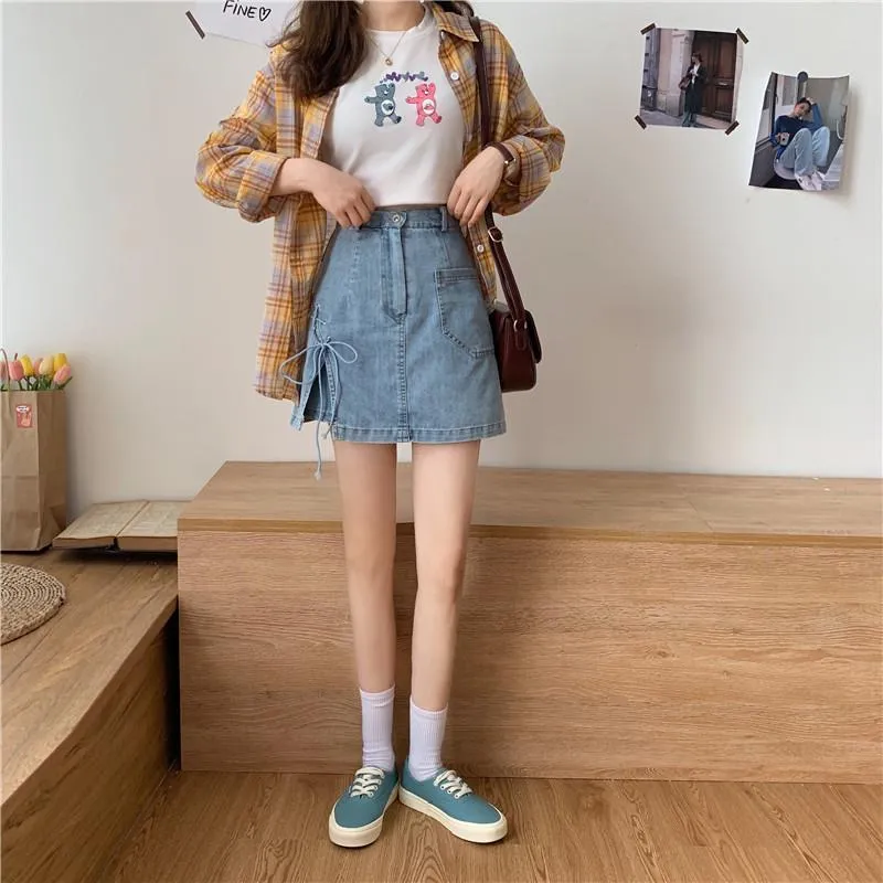 Nukty Women Mini Pant Skirts Clothing Denim Wide Leg  Shorty Sexy Woman Clothes for Teen Girls Hot Pants Korean Fashion Beach Jeans