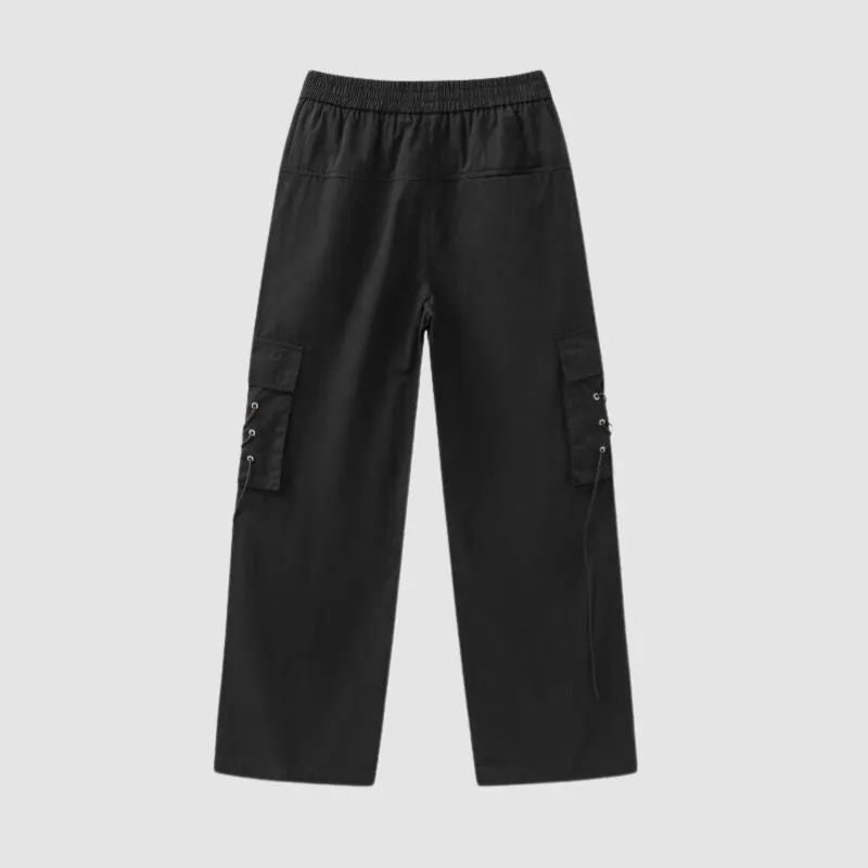 Ribbon Button Cargo Pants