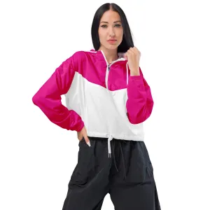 Snooty Fox Art Women’s Cropped Windbreaker - Summer Pink