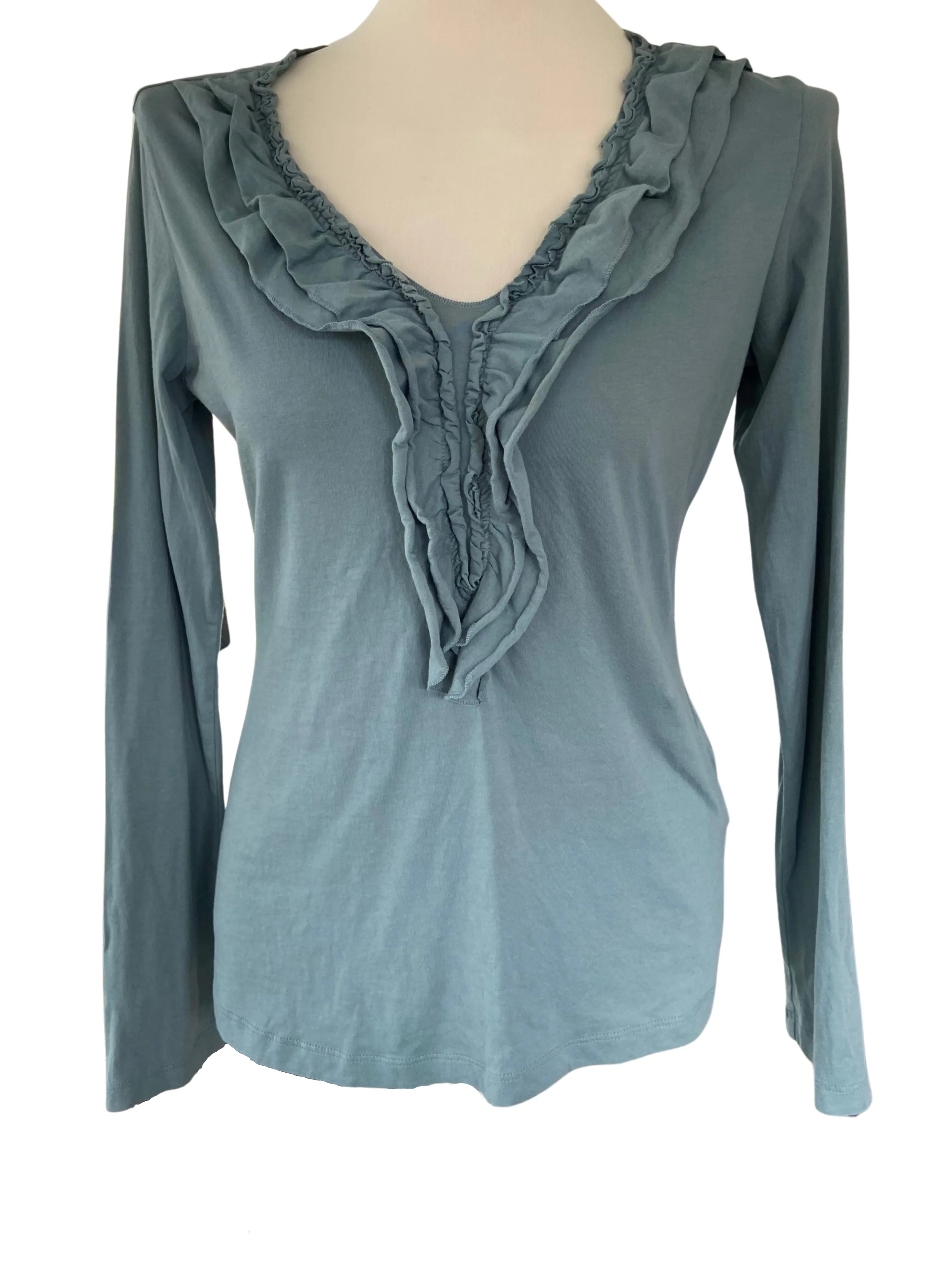Soft Summer Ruffle V-neck Tee