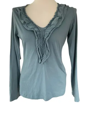 Soft Summer Ruffle V-neck Tee