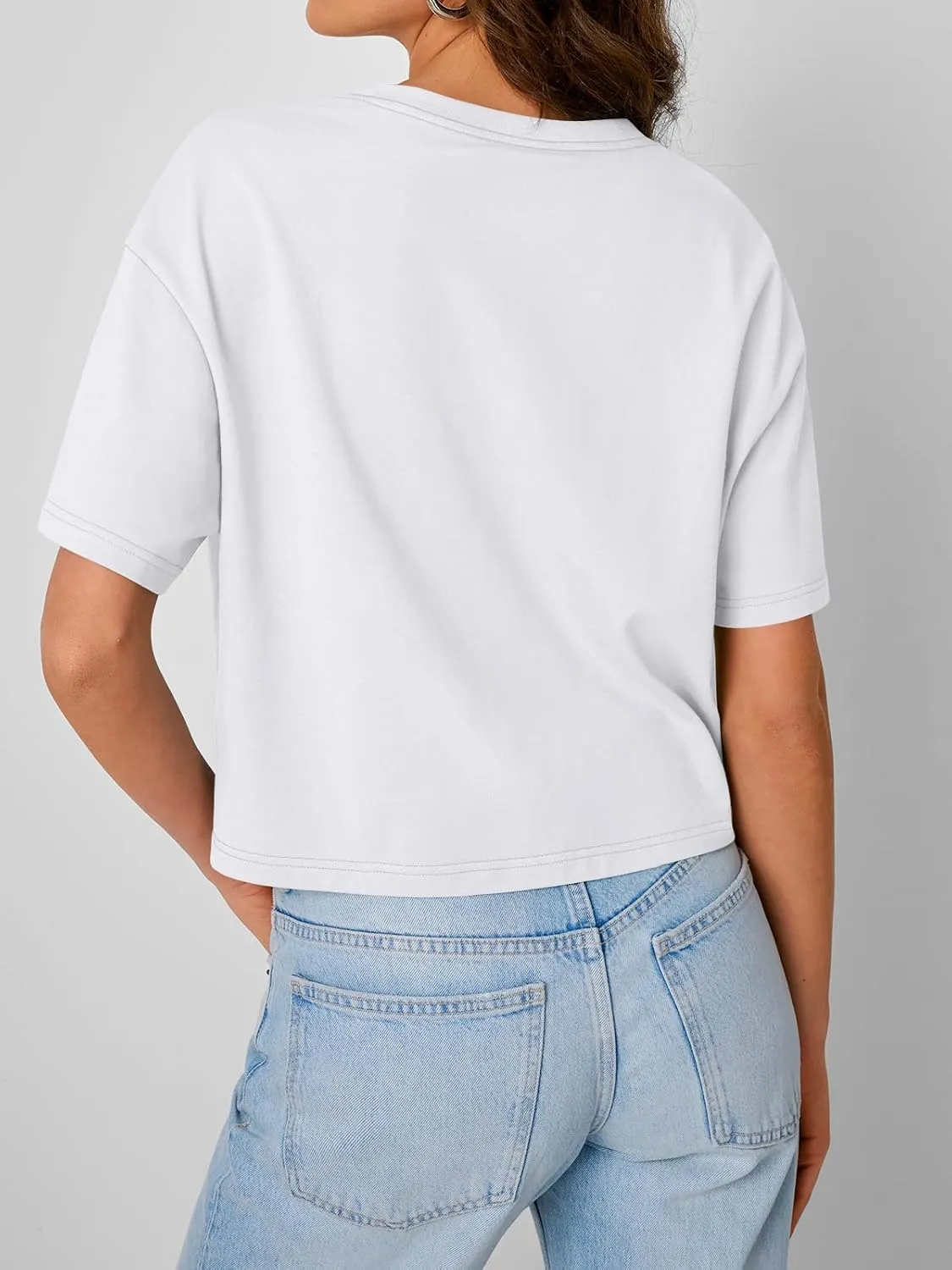 Trendy Queen Womens Crop Tops Oversized Workout Tshirts Short Sleeve Tees Summer Spring 2025 Casual Trendy Fashion Clothes