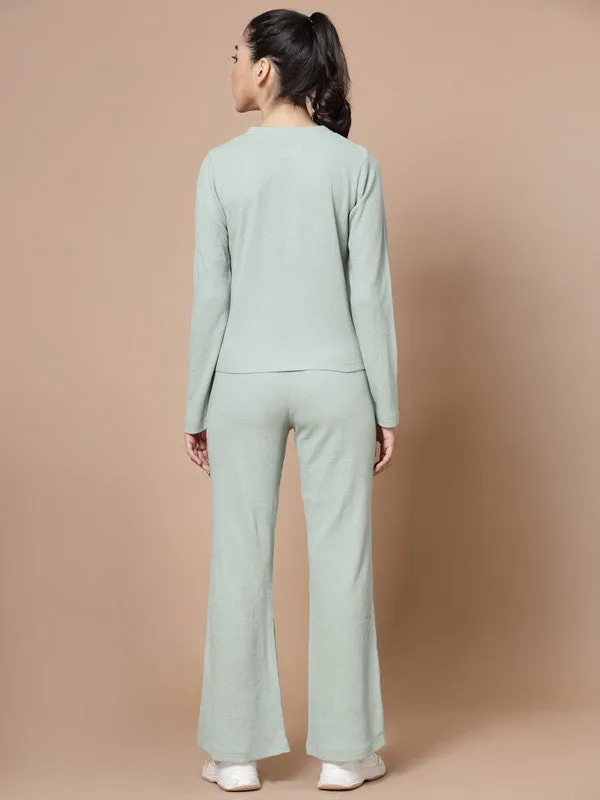 V Neck Long Sleeves Odour Free Top With Trouser For Women