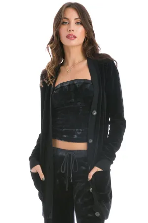 Velour Oversized Cardigan