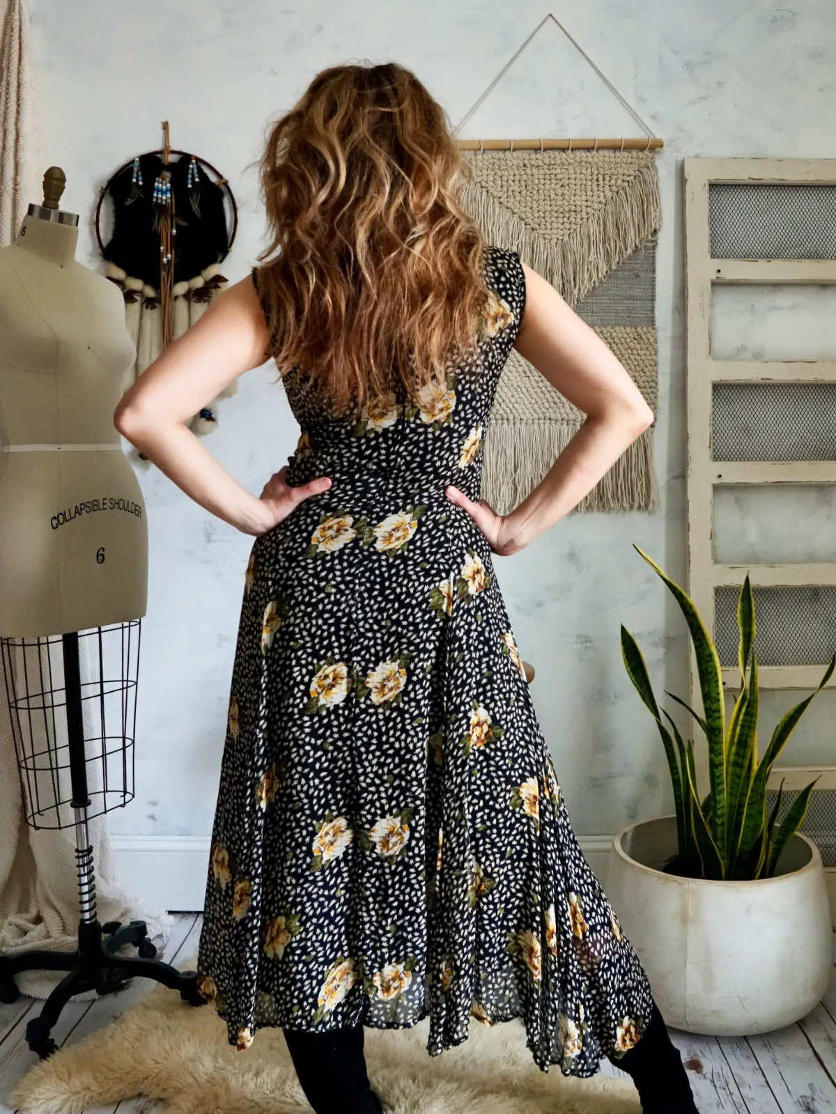Vintage Floral Maxi Dress