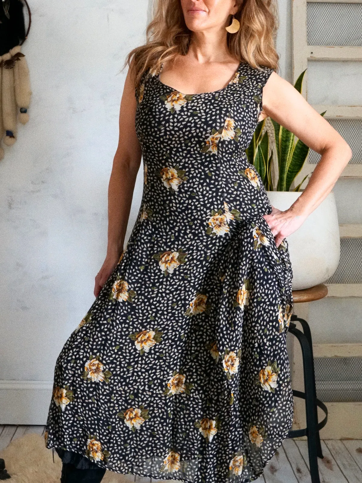 Vintage Floral Maxi Dress