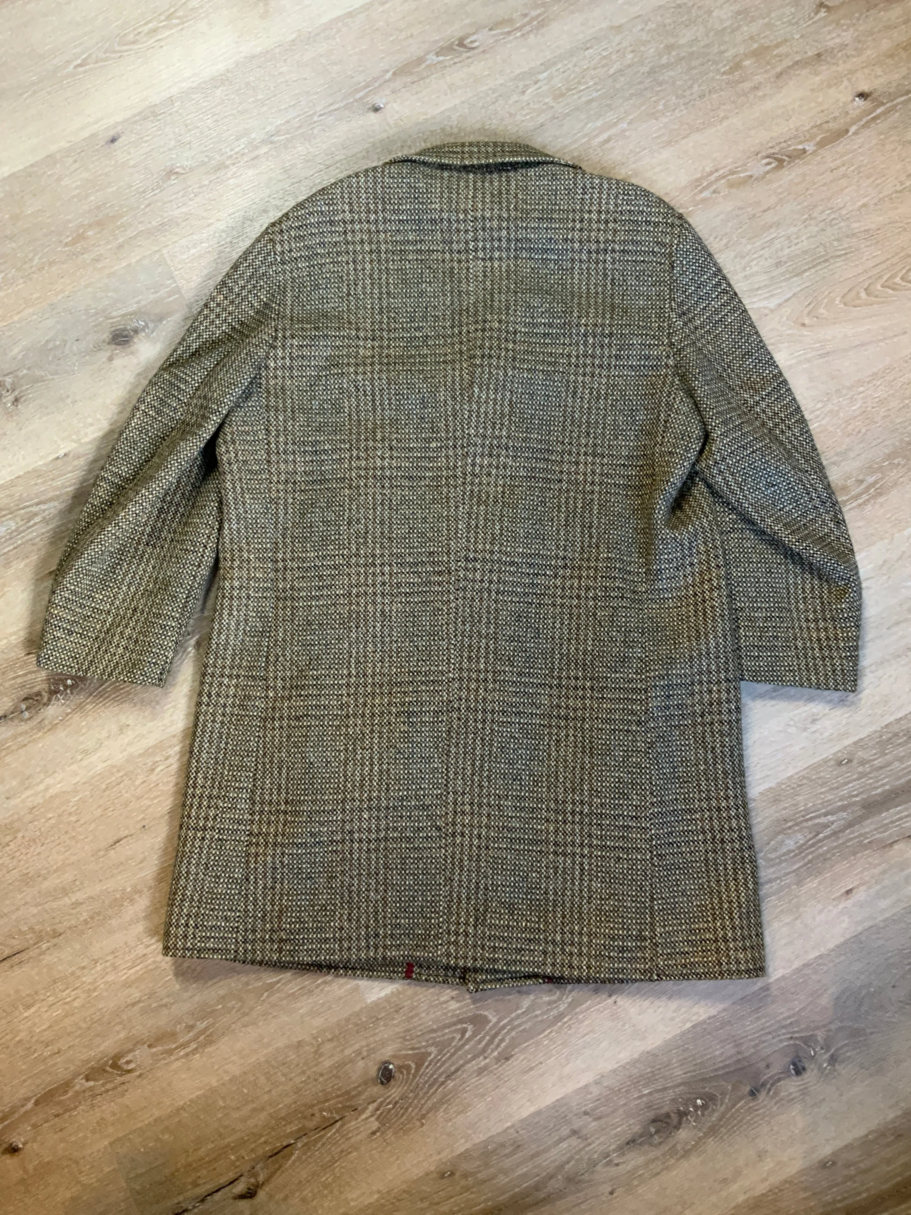 Vintage Tweed Brown Wool Blend Over Coat