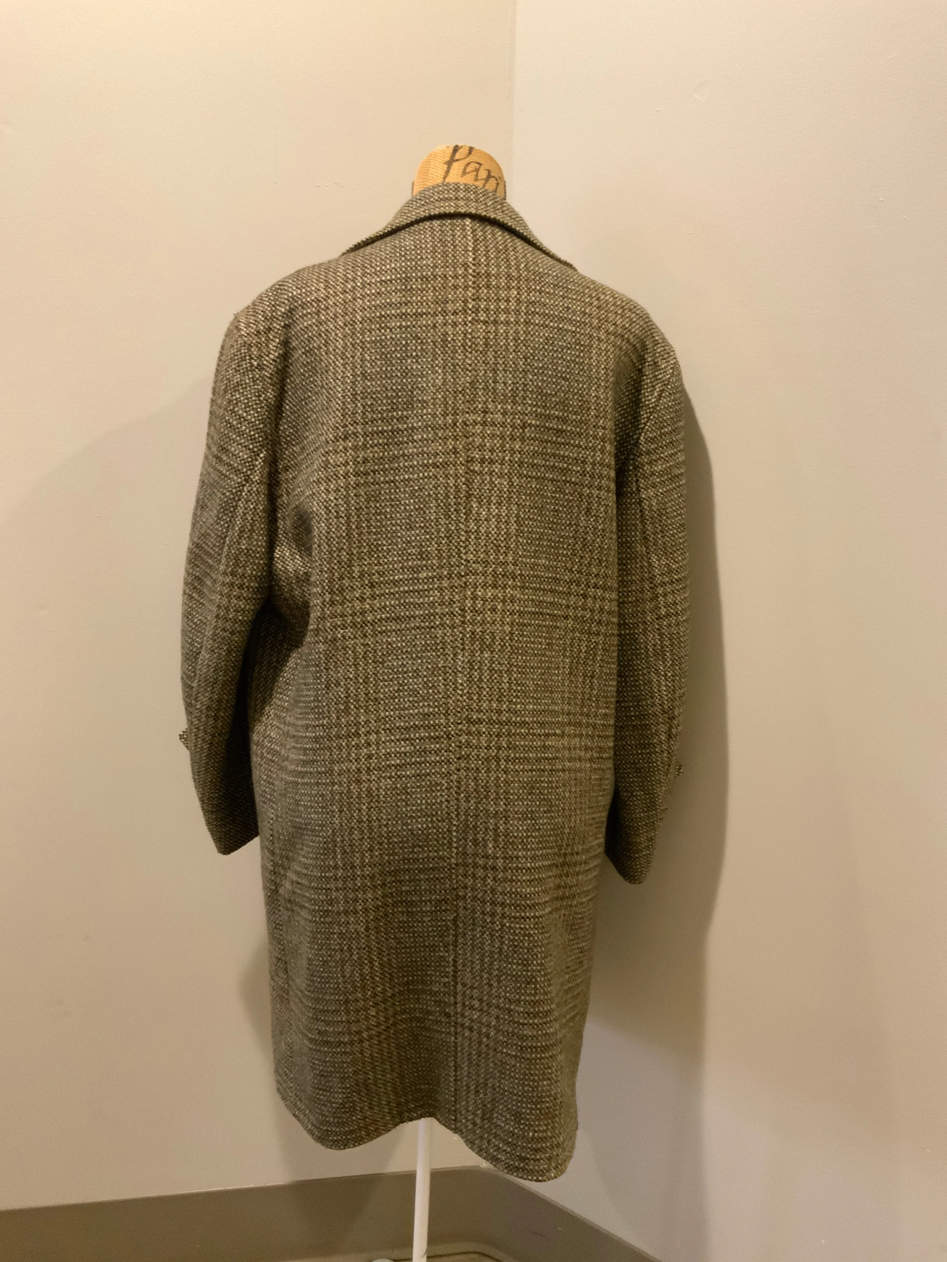 Vintage Tweed Brown Wool Blend Over Coat