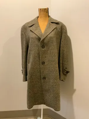 Vintage Tweed Brown Wool Blend Over Coat