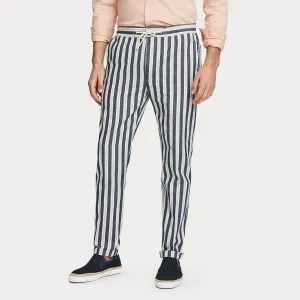 Warren Cotton-Linen Trousers (Navy Stripe)