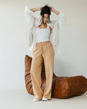WIDE-LEG JOGGER PANTS CAMEL