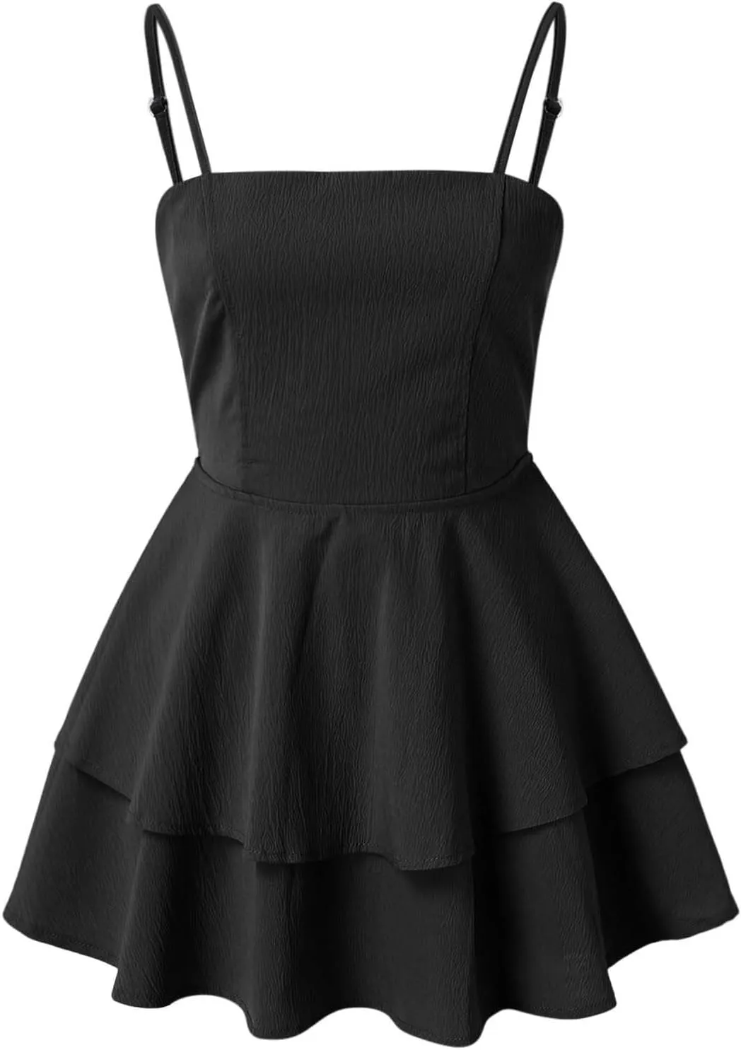 Women's 2025 Summer Spaghetti Straps Tube Mini Dress Smocked Ruffle A Line Tiered Flowy Short Party Club Dresses