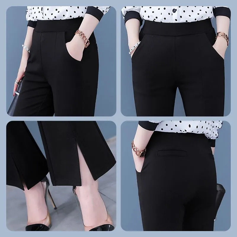 Womens High Waist Stylish Slit Flare Pants