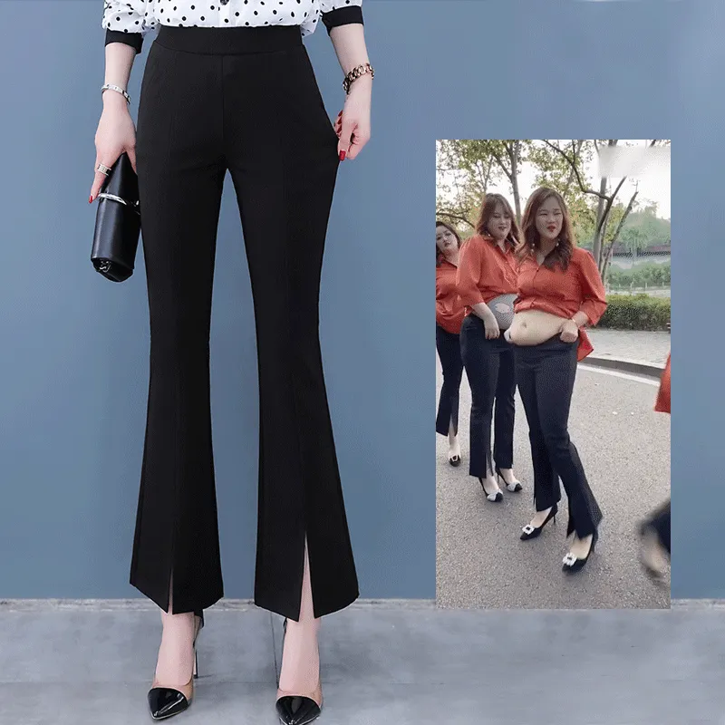 Womens High Waist Stylish Slit Flare Pants