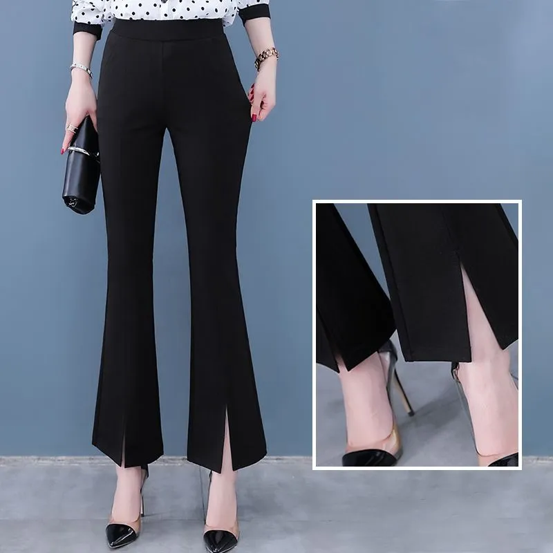 Womens High Waist Stylish Slit Flare Pants