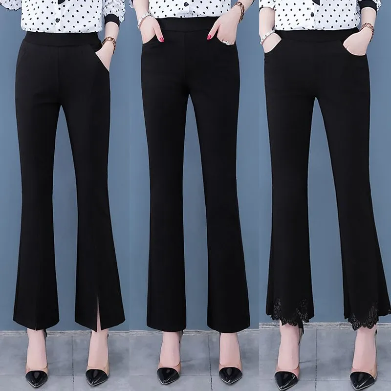 Womens High Waist Stylish Slit Flare Pants