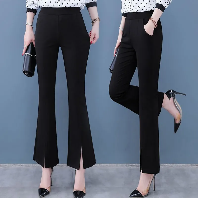 Womens High Waist Stylish Slit Flare Pants